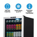 Newair SplitShelf 160-Can Freestanding Stainless Steel Beverage Fridge - Features of the Fridge shown