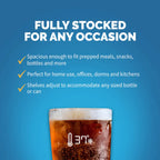 Newair SplitShelf 160-Can Freestanding Stainless Steel Beverage Fridge - Fully stocked for any occasion