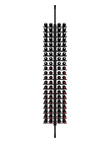 Floor-to-Ceiling Mounted Wine Rack Display - 2-Sided (84 Bottles)