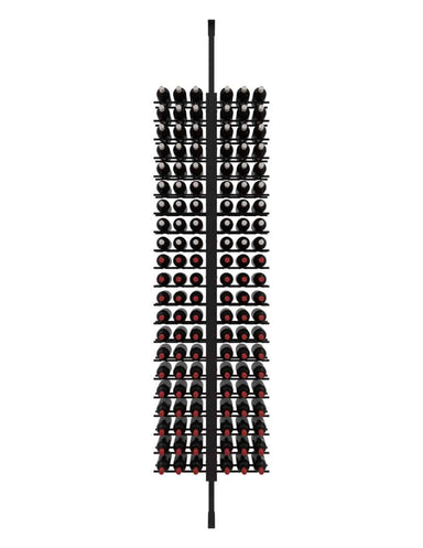 Floor-to-Ceiling Mounted Wine Rack Display - 2-Sided (126 Bottles)