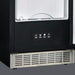 Silhouette 15″ Built-in Under Counter Ice Maker in Stainless Steel - close up view of the control at the bottom