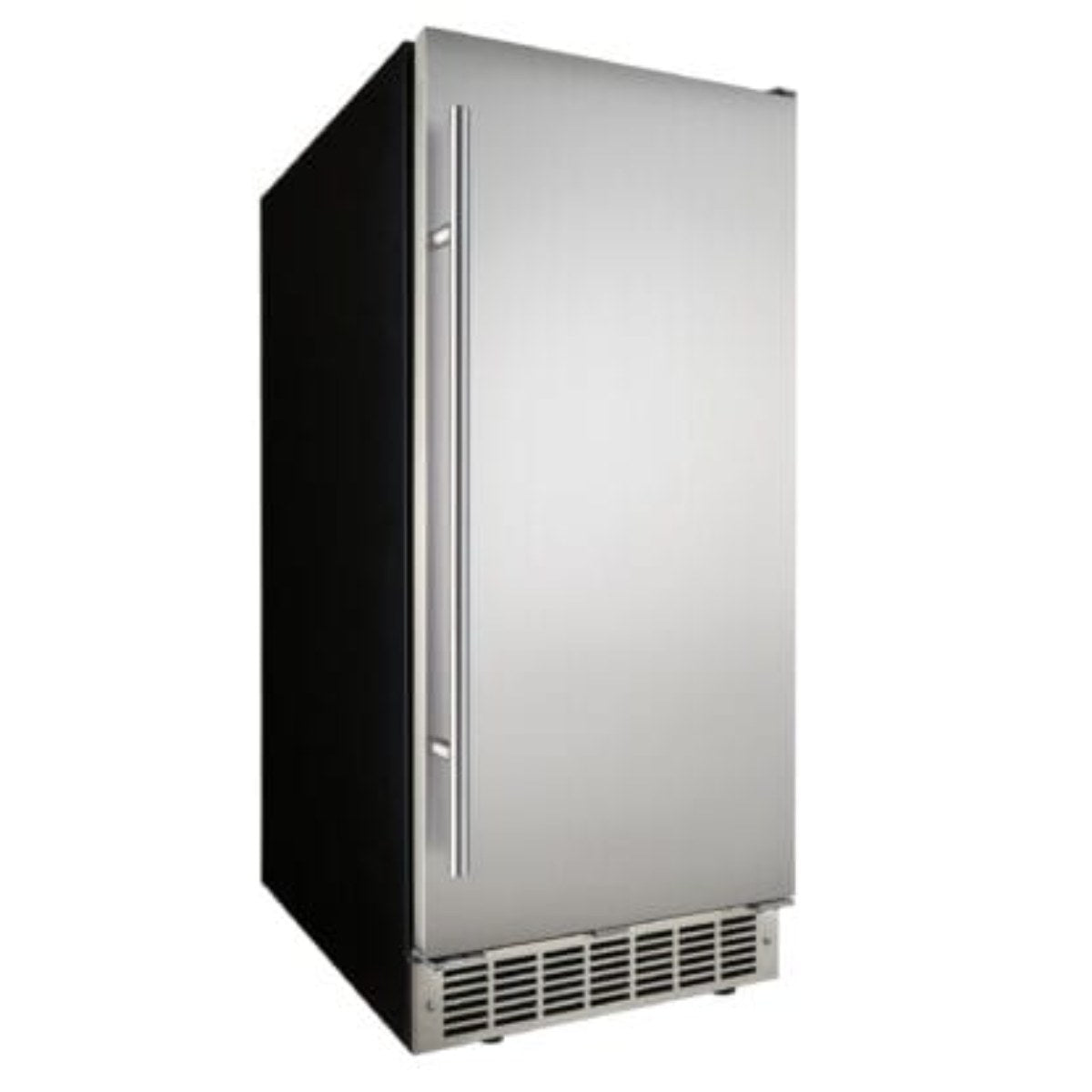 Silhouette 15″ Built-in Under Counter Ice Maker in Stainless Steel - front left view of the ice maker