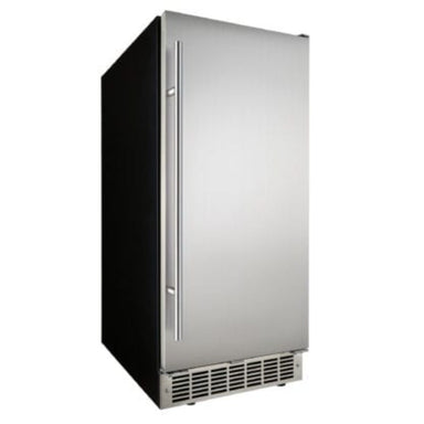 Silhouette 15″ Built-in Under Counter Ice Maker in Stainless Steel - front left view of the ice maker