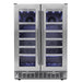 Silhouette Napa 24” French Door Dual Zone 42-Bottle Wine Cooler - Front  view empty shelves closed door