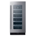 Summit 15″ ADA Compliant Built-In Wine Cooler – 23 Bottle - Front View Empty Shelves Closed Door