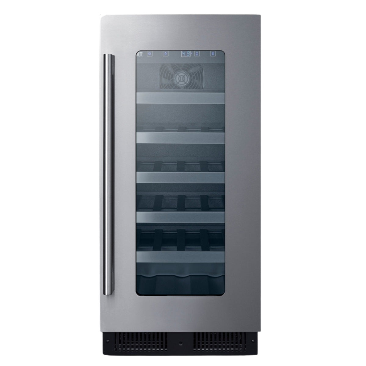 Summit 15″ ADA Compliant Built-In Wine Cooler – 23 Bottle - Front View Empty Shelves Closed Door