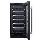 Summit 15″ ADA Compliant Built-In Wine Cooler – 23 Bottle - Front View Empty Shelves Open Door