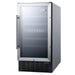 Summit 18″ ADA Compliant Dual Zone Built-In Wine Cooler – 28 Bottle - Front Right View of the cooler empty inside