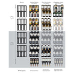 Summit 18″ ADA Compliant Dual Zone Built-In Wine Cooler – 28 Bottle - Showing capacities by type and temperature zone