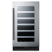 Summit 18″ Built-In Wine Cellar – 29 Bottle Under Counter Wine Cooler - Front View Closed Door Empty Inside