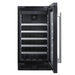 Summit 18″ Built-In Wine Cellar – 29 Bottle Under Counter Wine Cooler - Front View of the cooler open door empty inside