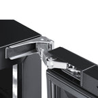 Summit 18″ Stainless Steel Built-In Wine Cellar – 29 Bottle - Close-up of wine cooler door hinge