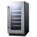 Summit 18″ Stainless Steel Built-In Wine Cellar – 29 Bottle - Front View Empty Shelves