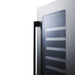 Summit 18″ Stainless Steel Built-In Wine Cellar – 29 Bottle - Side View Empty Shelves Closed Door