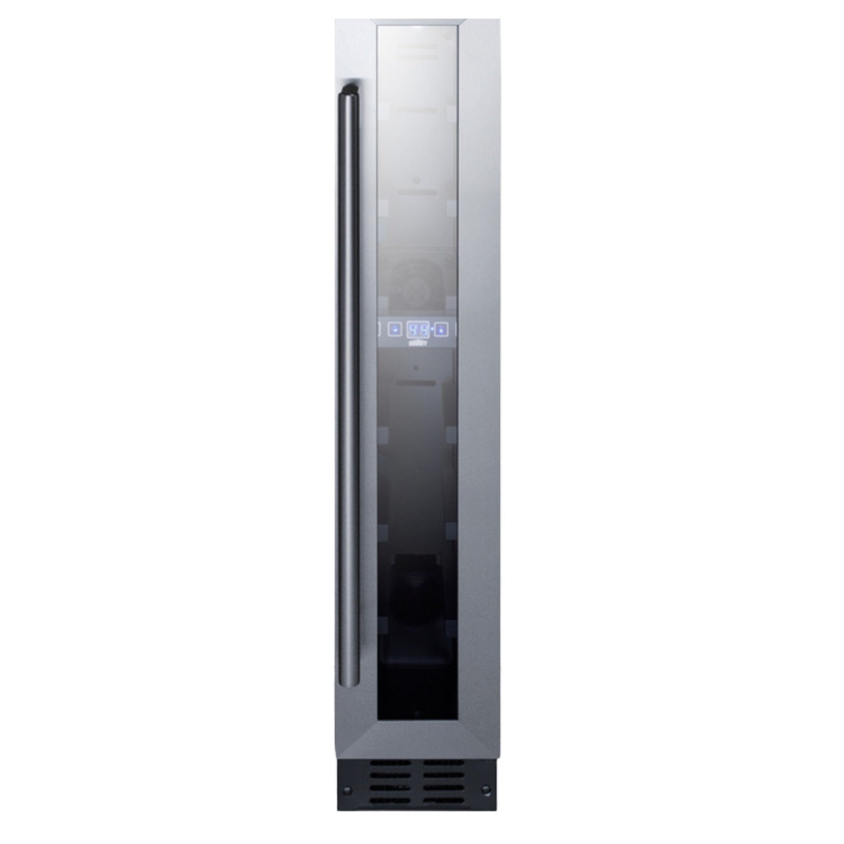 Summit 6″ ADA Compliant Built-In Wine Cellar – 7 Bottle - Front View Closed Door Empty Shelves