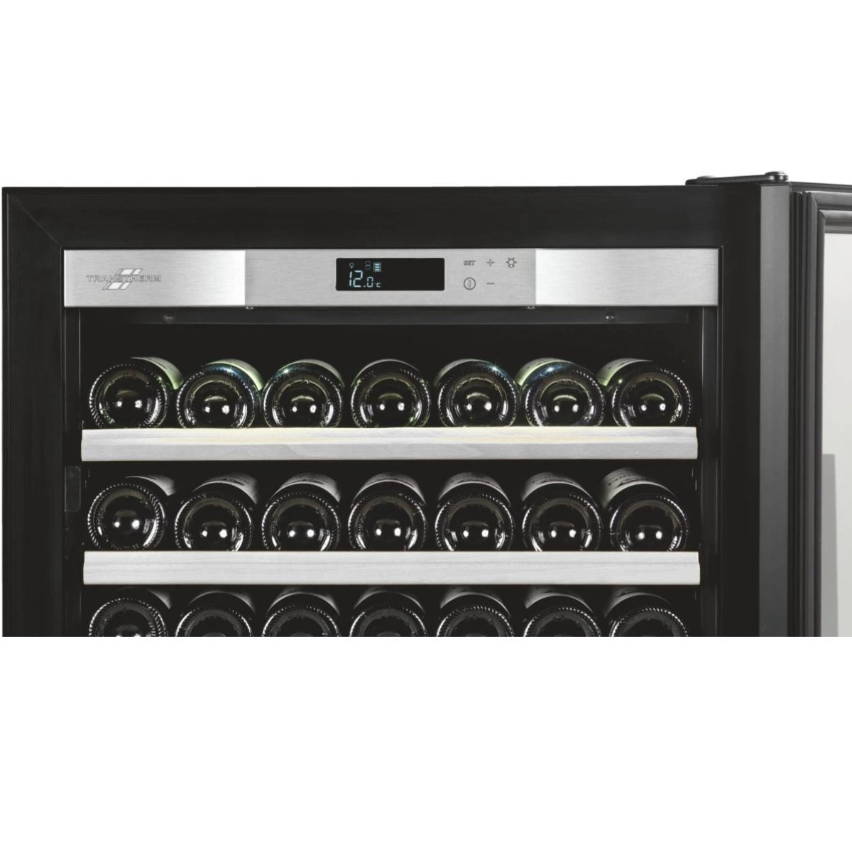 Transtherm by EuroCave Prestige 27" 74 Bottle Single Zone Wine Fridge - Close up view of the controls