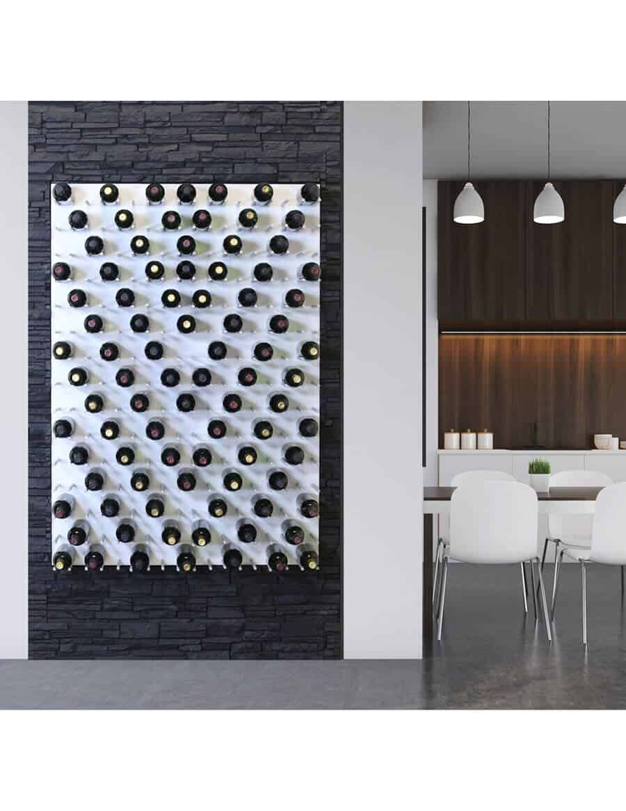 Fusion Wine Wall Panel (Cork Out) - White Acrylic (9 Bottles)