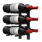 Ultra 1FT Label-Out Horizontal Wall Rail Wine Rack (3–9 Bottles) - 6 Bottles Shown