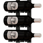 Ultra 1FT Label-Out Horizontal Wall Rail Wine Rack (3–9 Bottles) - Single Depth Rack with 3 Bottles Label Shown