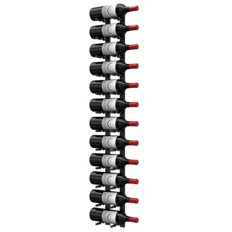 Ultra 4FT Label-Out Horizontal Wall Rail Wine Rack (12–36 Bottles) - 12 Bottles Shown