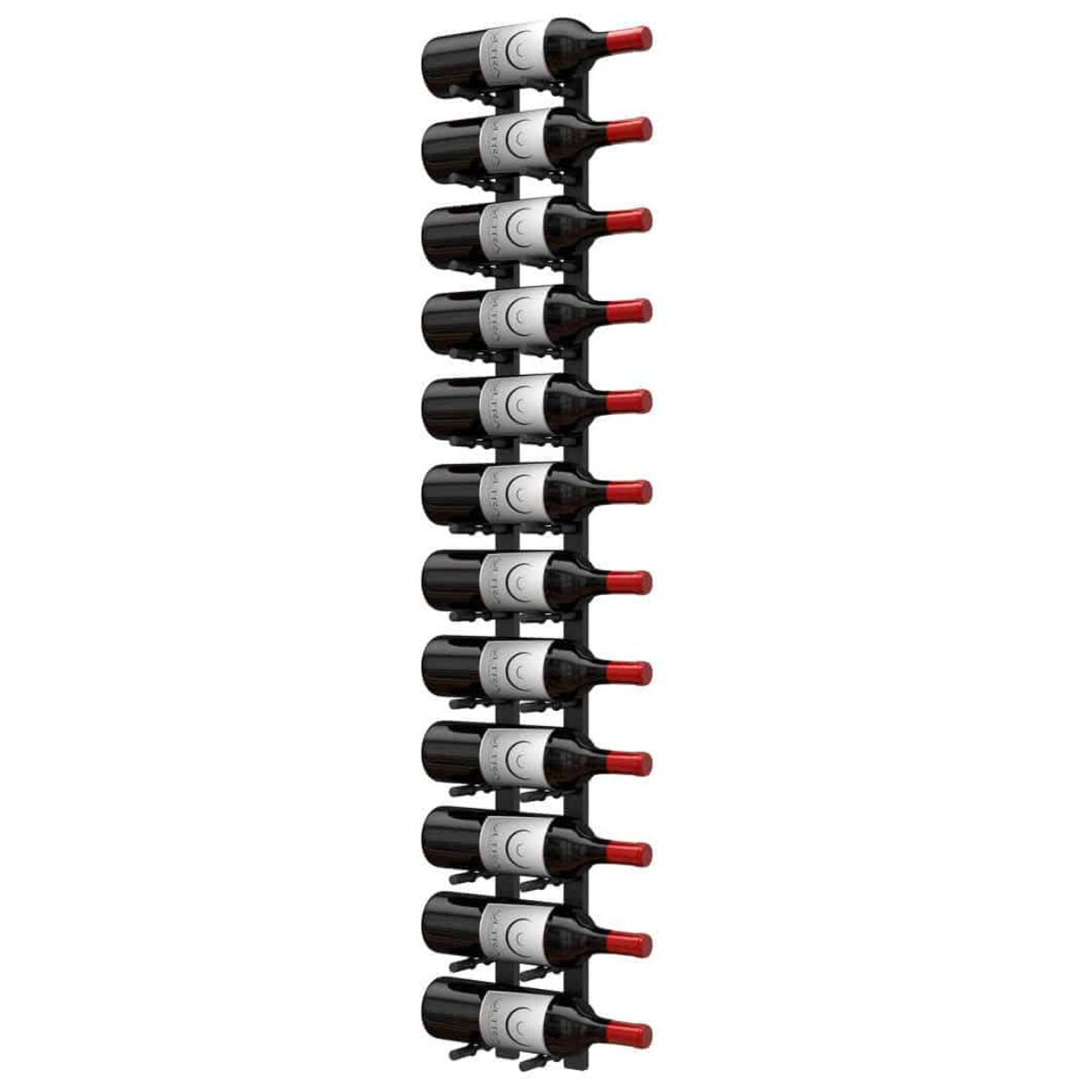 Ultra 4FT Label-Out Horizontal Wall Rail Wine Rack (12–36 Bottles) - 12 Bottles Shown