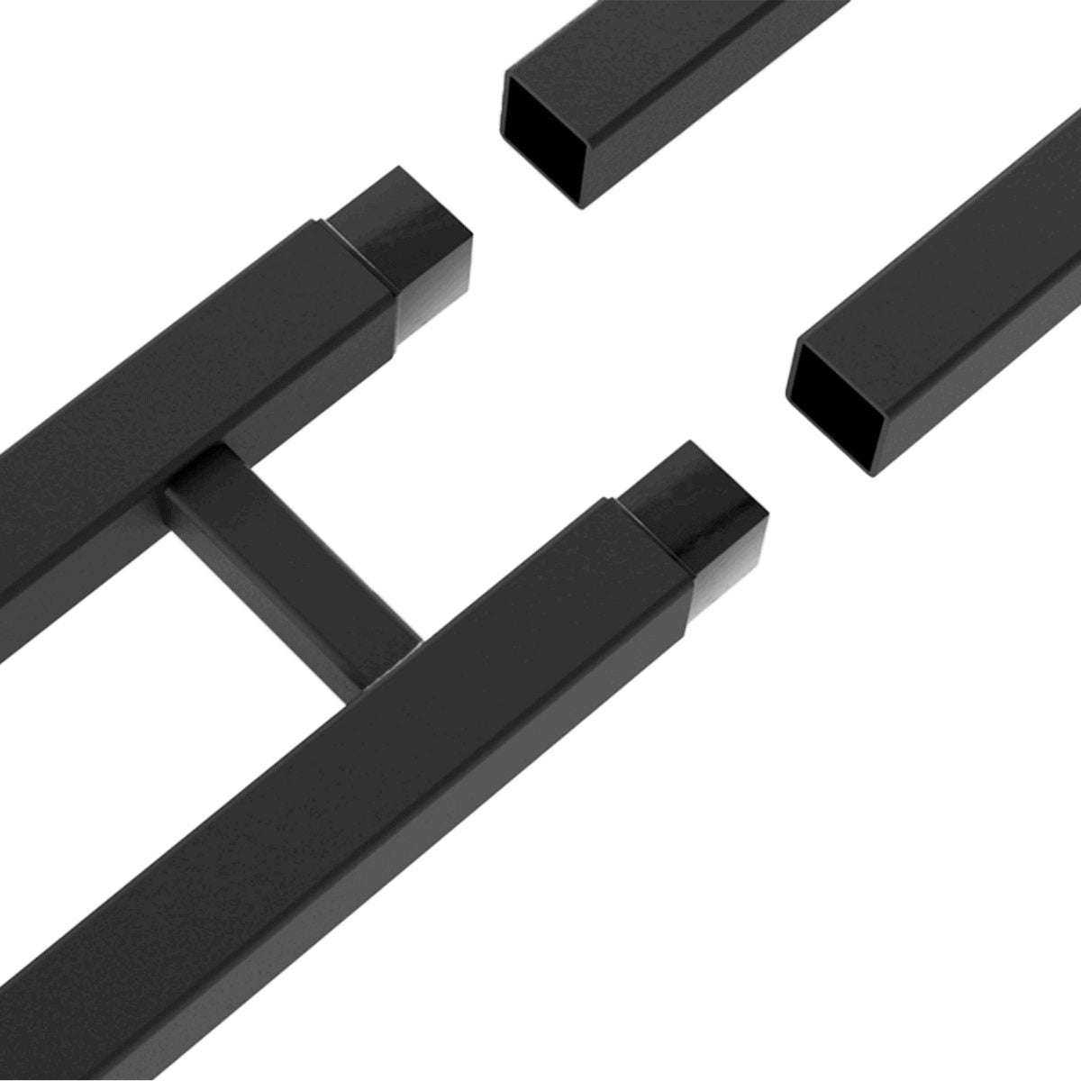 Ultra Floor-To-Ceiling Post - Close-up of black metal connector pieces for assembling a wine rack frame