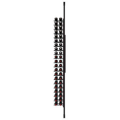 Ultra Floor-to-Ceiling Mounted 1-Sided Wine Rack Display (42 Bottles) - front view with wine bottles