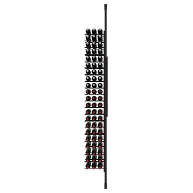 Ultra Floor-to-Ceiling Mounted 1-Sided Wine Rack Display (63 Bottles) - front view with wine bottles