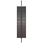 Ultra Floor-to-Ceiling Mounted 2-Sided Wine Rack Display (126 Bottles) - front view with wine bottles