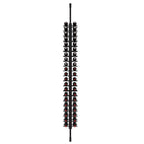 Ultra Floor-to-Ceiling Mounted 2-Sided Wine Rack Display (42 Bottles) - front view with wine bottles