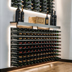 Ultra Fusion 3FT Cork-Out Wine Wall Alumasteel (27 Bottles) - Wall-mounted wine racks with backlighting and display shelf holding bottles and decor