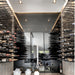 Ultra Fusion 3FT Cork-Out Wine Wall Black Acrylic (27 Bottles) - Modern wine cellar with wall-mounted racks holding bottles horizontally on both sides