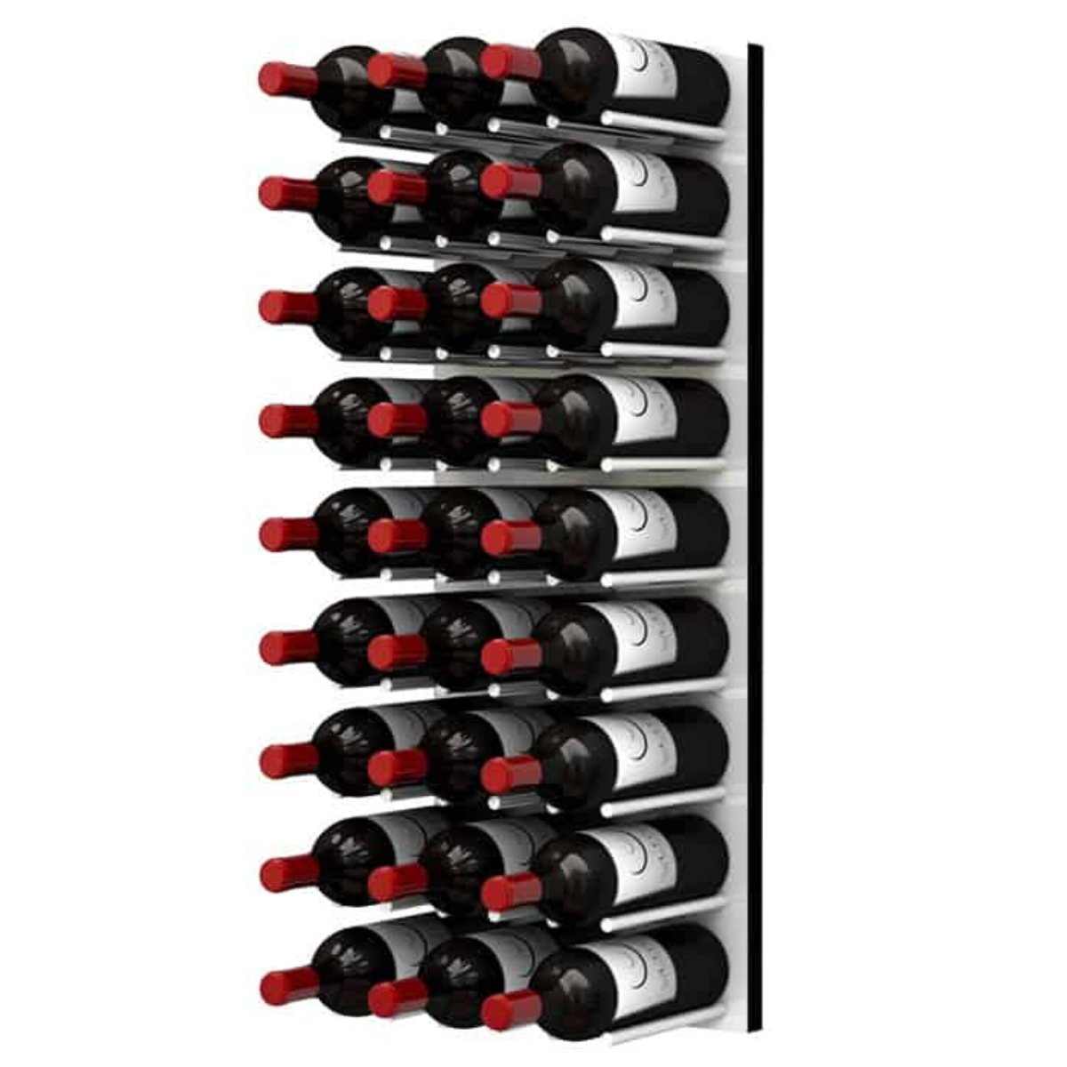 Ultra Fusion 3FT Cork-Out Wine Wall White Acrylic (27 Bottles) - Brushed Aluminum Finish Shown