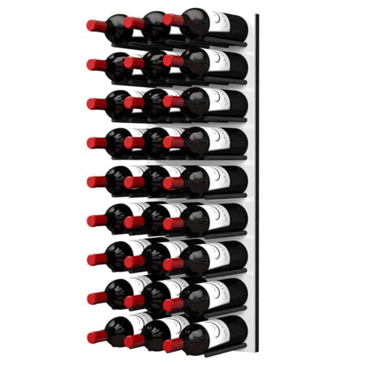Ultra Fusion 3FT Cork-Out Wine Wall White Acrylic (27 Bottles) - Matte Black Finish Shown