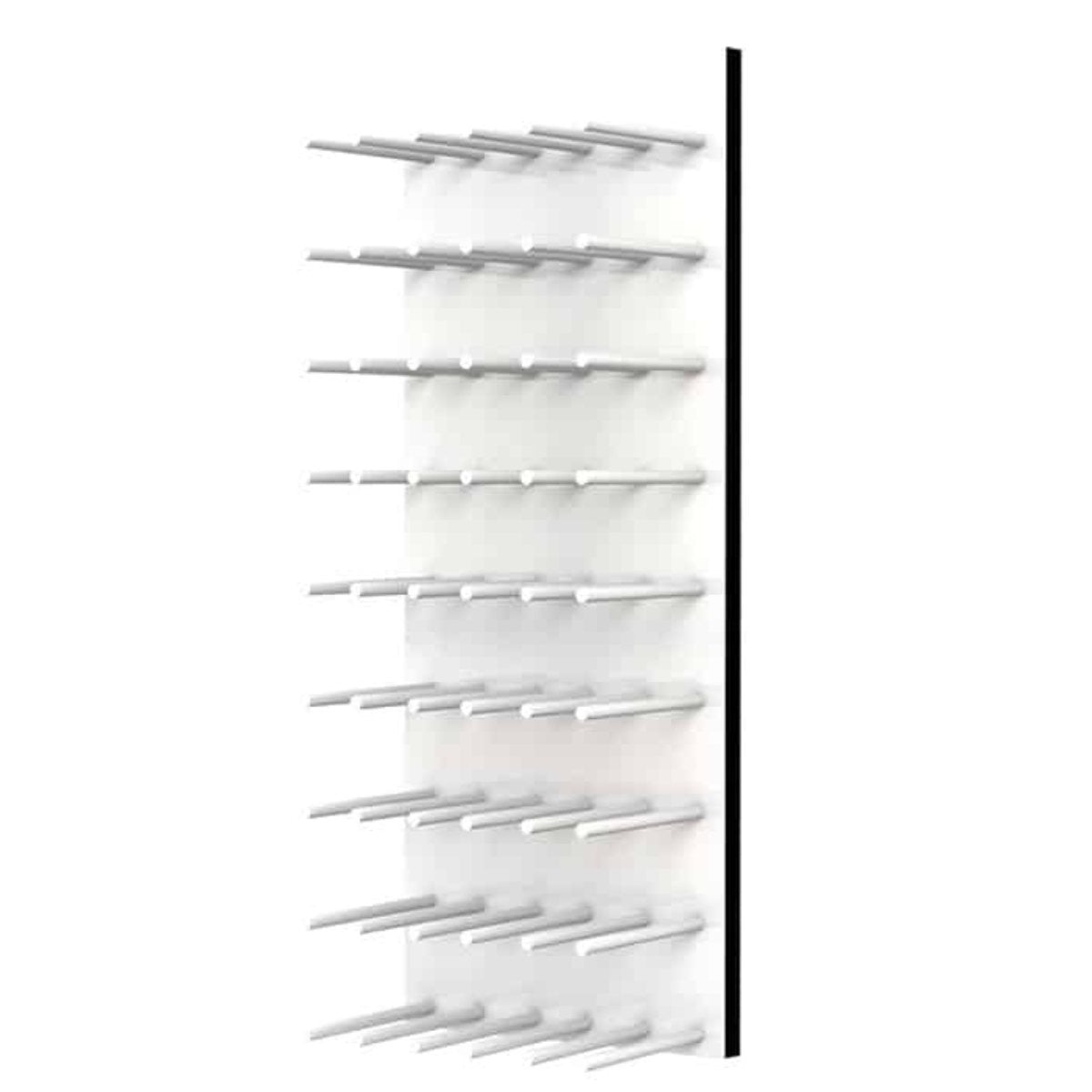 Ultra Fusion 3FT Cork-Out Wine Wall White Acrylic (27 Bottles) - Satin Aluminum Finish Studio Image