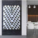 Ultra Fusion 3FT Cork-Out Wine Wall White Acrylic (27 Bottles) - Wall-mounted wine rack with diagonal rows of bottles on white panel against dark stone wall