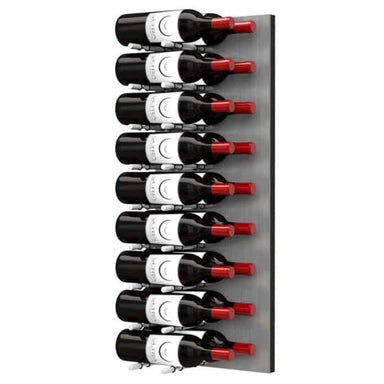 Ultra Fusion 3FT Label Out Wine Wall Alumasteel (9-27 Bottles) - Brushed aluminum finish, double deep shown