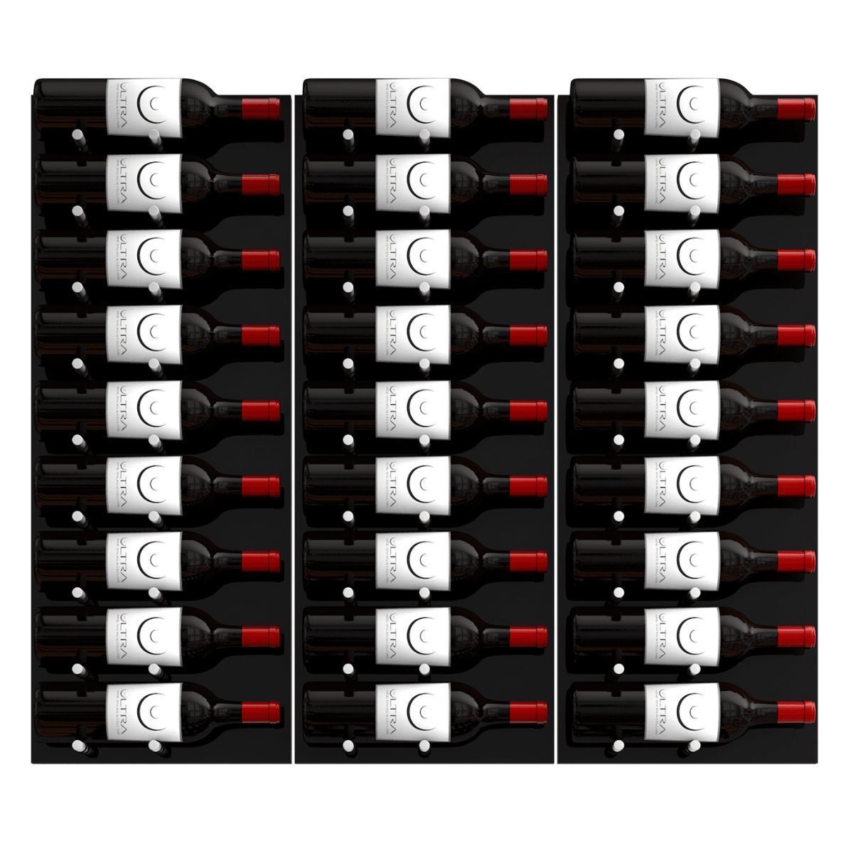 Ultra Fusion 3FT Label Out Wine Wall Alumasteel (9-27 Bottles) - Maximum  View of Wine Label