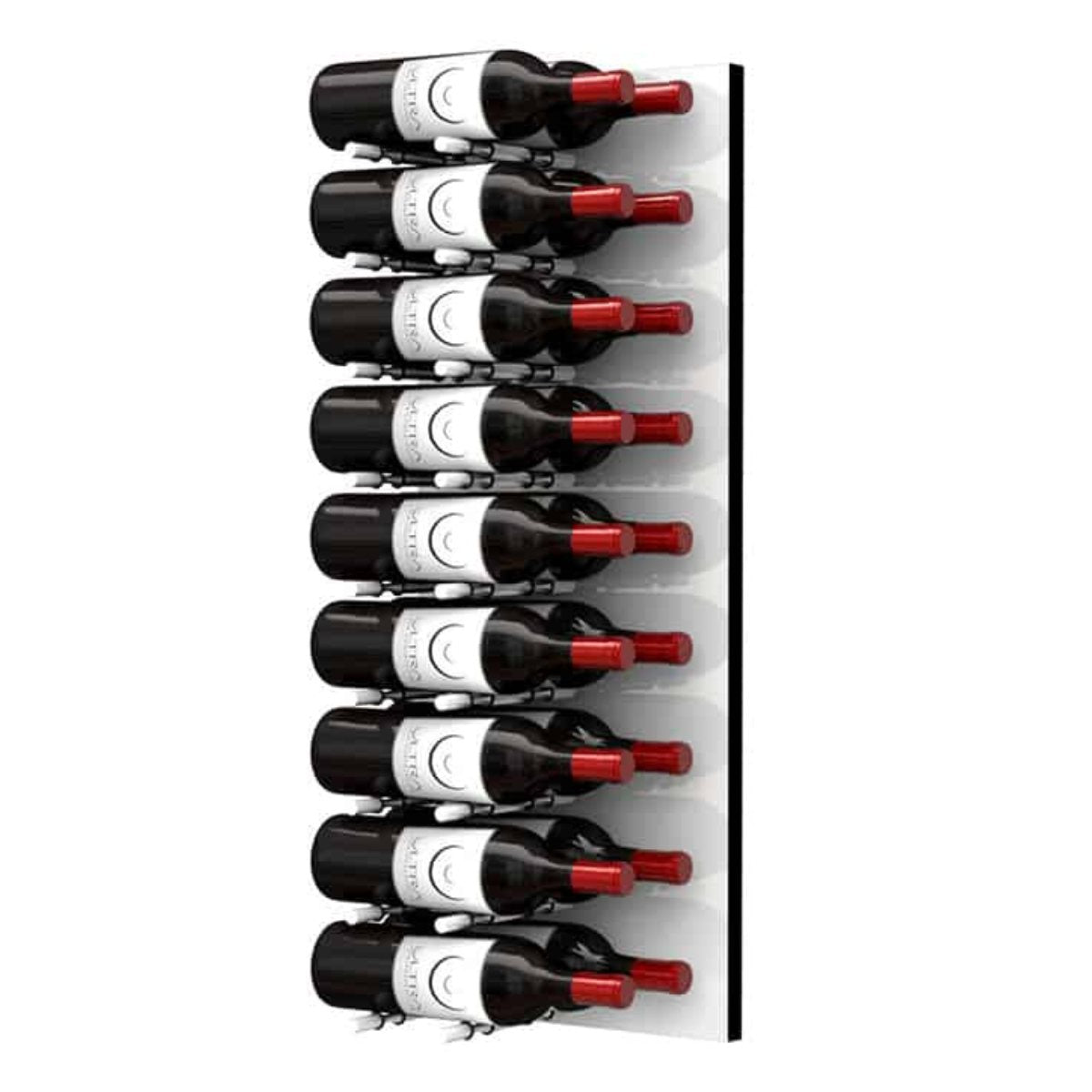 Ultra Fusion 3FT Label Out Wine Wall White Acrylic (9-27 Bottles) - Brushed Aluminum finish, Double deep shown