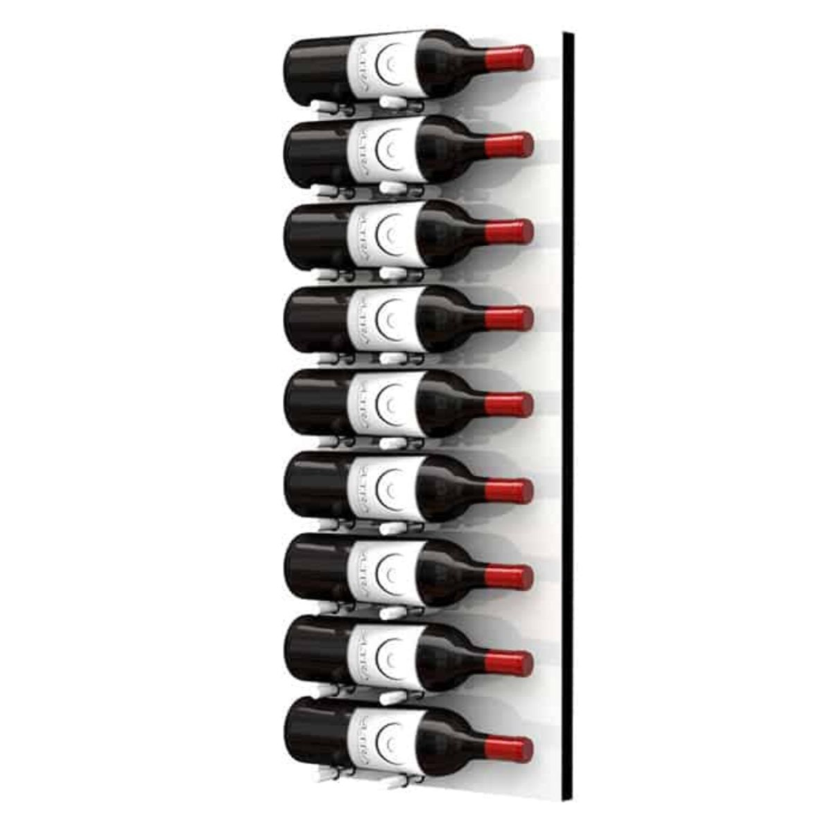 Ultra Fusion 3FT Label Out Wine Wall White Acrylic (9-27 Bottles) - Brushed Aluminum finish, Single deep shown
