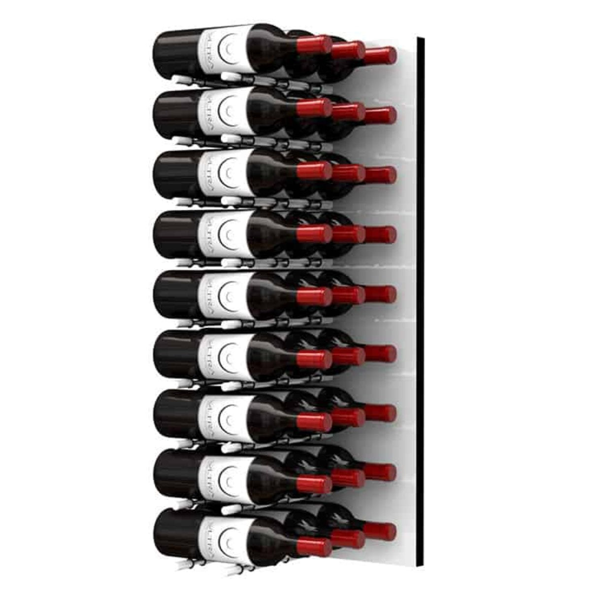Ultra Fusion 3FT Label Out Wine Wall White Acrylic (9-27 Bottles) - Brushed Aluminum finish, Triple deep shown