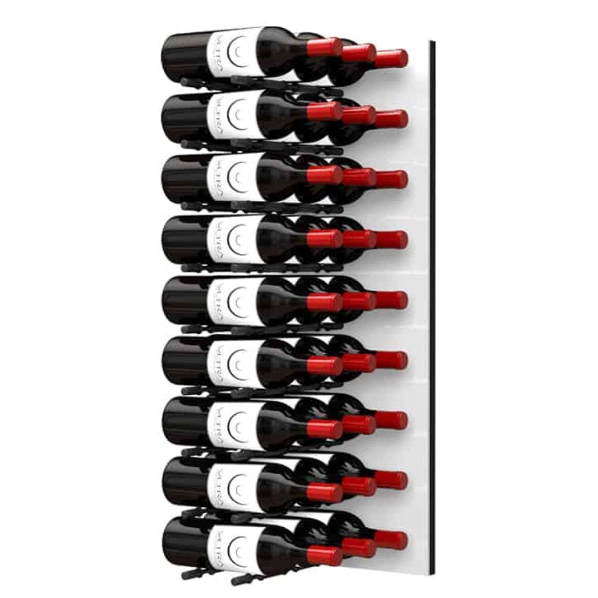 Ultra Fusion 3FT Label Out Wine Wall White Acrylic (9-27 Bottles) - Matte Black finish, Triple deep shown