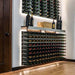 Ultra Fusion 4FT Cork-Out Wine Wall Alumasteel (36 Bottles) - Wall-mounted wine racks with bottles and a display shelf above