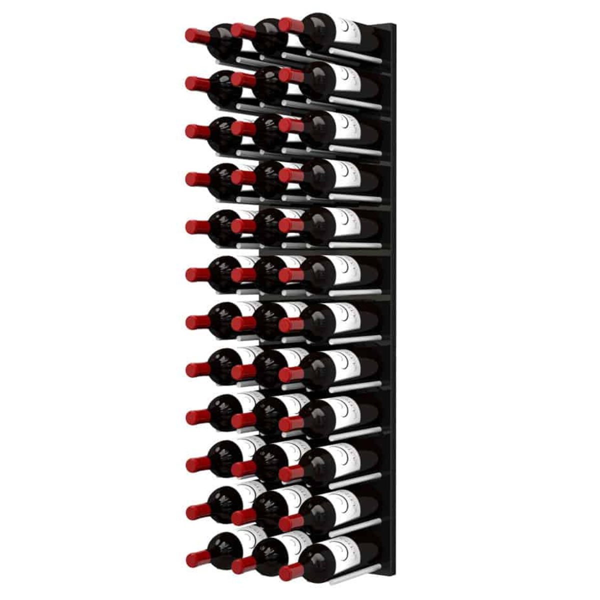 Ultra Fusion 4FT Cork-Out Wine Wall Black Acrylic (36 Bottles) - Brushed Aluminum Finish Shown