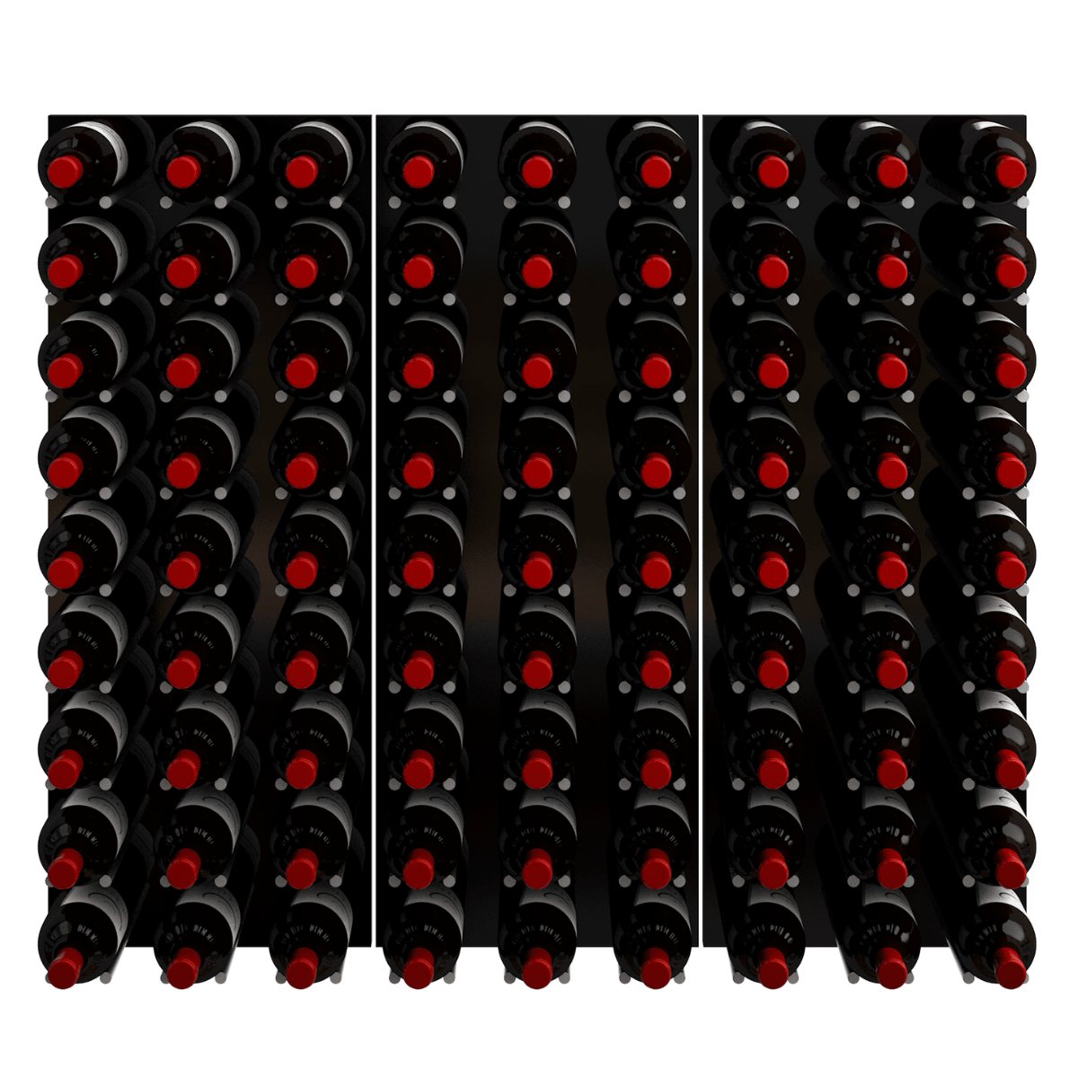 Ultra Fusion 4FT Cork-Out Wine Wall Black Acrylic (36 Bottles) - Cork Out Wine Storage Shown