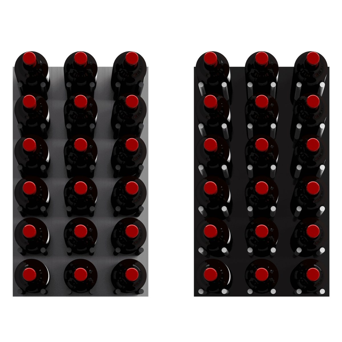 Ultra Fusion 4FT Cork-Out Wine Wall Black Acrylic (36 Bottles) - Designed for Stability