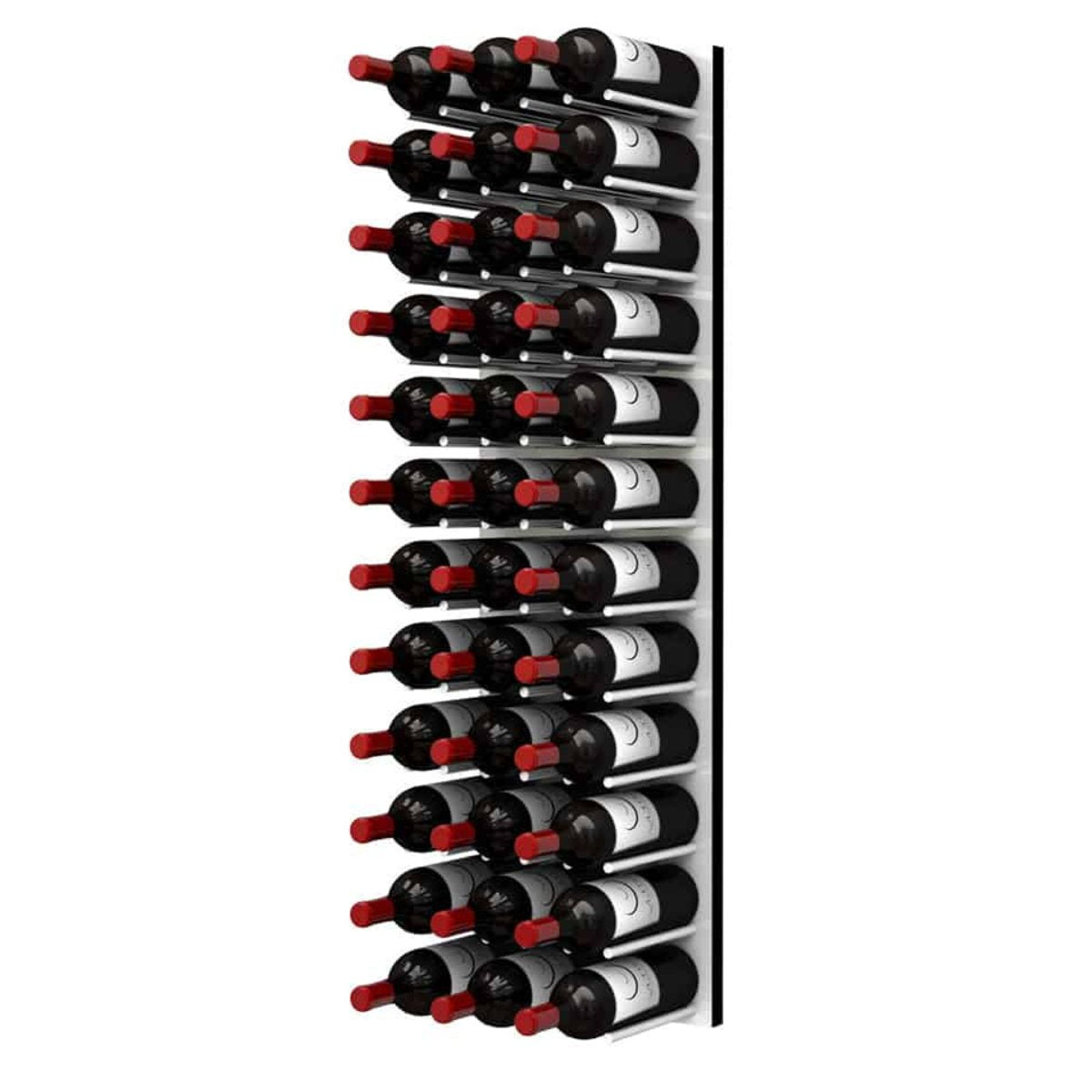 Ultra Fusion 4FT Cork-Out Wine Wall White Acrylic (36 Bottles) - Brushed Aluminum Finish Shown