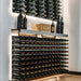 Ultra Fusion 4FT Cork-Out Wine Wall White Acrylic (36 Bottles) - Wall-mounted wine racks with bottles and a display shelf above