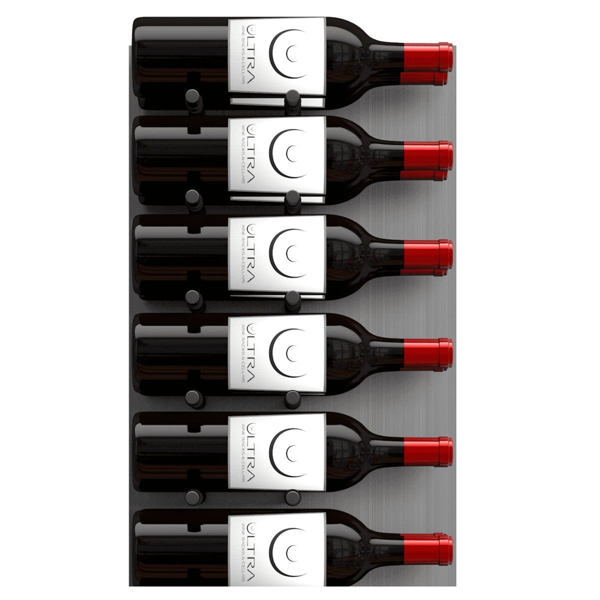 Ultra Fusion 4FT Label Out Wine Wall Alumasteel (12-36 Bottles) - Design for Stability Shown