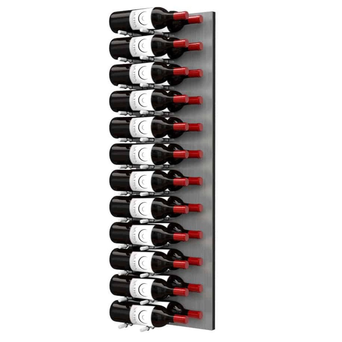 Ultra Fusion 4FT Label Out Wine Wall Alumasteel (12-36 Bottles) - Matte black finish, double deep shown